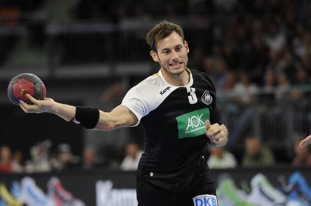 Uwe GENSHEIMER,GER,Aktion,Einzelbild,angeschnittenes Einzelmotiv,Halbfigur,halbe Figur,Wurf. Handball Laenderspiel Deutschland - Schweiz 28-28,am 21.09.2014 in Neu Ulm.