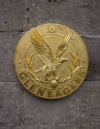 23.09.2014. Gleneagles, Auchterarder, Perthshire, Scotland. The Ryder Cup. Plaque on the entrance to the Gleneagles Hotel, venue for the 2014 Ryder Cup. xStephenxBartholomewx  ActionPlus11562767