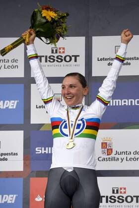 - PONFERRADA, SPAIN: German Lisa Brennauer , winner of the gold medal pictured during the women s elite road race at the UCI World Cycling championships in Ponferrada, Spain, Tuesday 23 September 2014. DIRKxWAEM  04322353