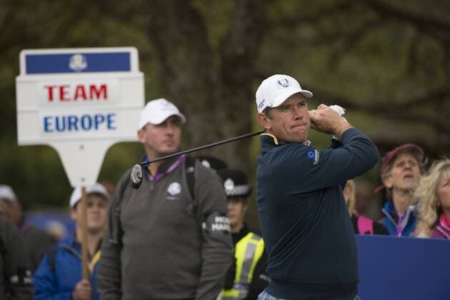 23.09.2014. Gleneagles, Auchterarder, Perthshire, Scotland. The Ryder Cup. Lee Westwood (EUR) on the 11th Tee during his practice round. xStephenxBartholomewx  ActionPlus11562853