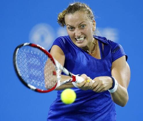 Petra Kvitova during the women s singles third round of the 2014 WTA Tennis Damen Wuhan Open tennis tournament in Wuhan city, central China s Hubei province, 24 September 2014. Wuhan Open  20140924_31524
