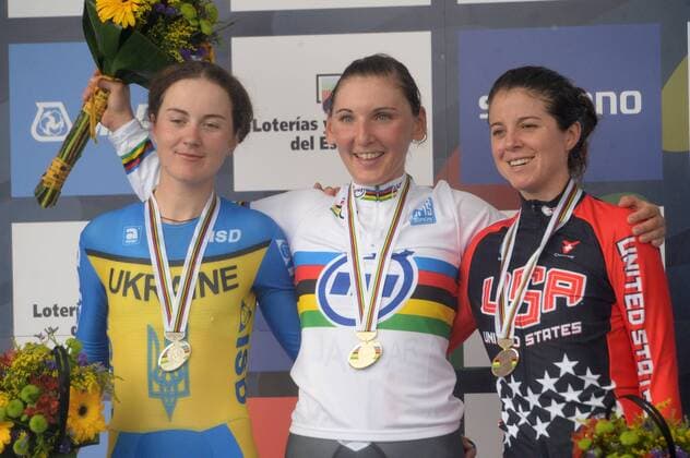 2014, World Championships elite Women cronometro, Ukraina 2014, Germany 2014, USA 2014, Solovey Anna, Brennauer Lisa, Stevens Evelyn, Ponferrada 