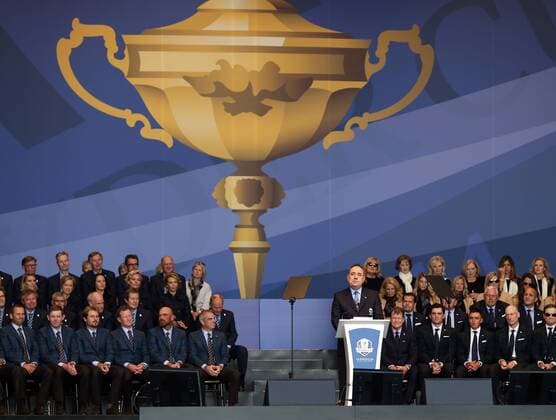 GOLF, Ryder Cup, Opening Ceremony PERTHSHIRE,SCOTLAND,25.SEP.14 - GOLF, Ryder Cup, opening ceremony. Image shows first Minister Alex Salmond (SCO). 