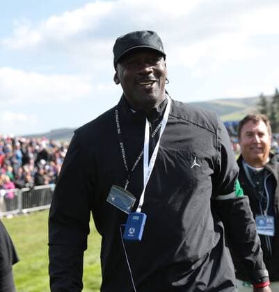American basketball legend Michael Jordan on the first day of the 2014 Ryder Cup in Gleneagles,Scotland on September 26, 2014.  LON2014092641