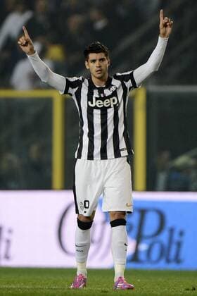 Esultanza gol di Alvaro Morata Juventus 0-3. Celebration goal Bergamo 27-09-2014 Stadio Atleti Azzurri d Italia - Football Calcio Serie A Atalanta - Juventus. Foto Giuseppe Celeste Insidefoto giuseppexceleste