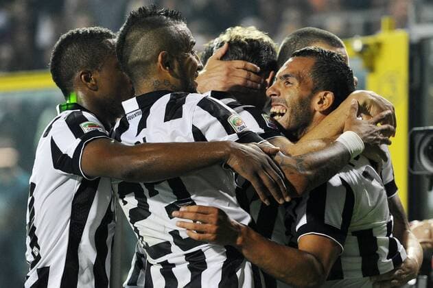 Carlos Tevez Juventus 0-1. Celebration goal - Italien - Serie A, Juventus Turin. giuseppexceleste