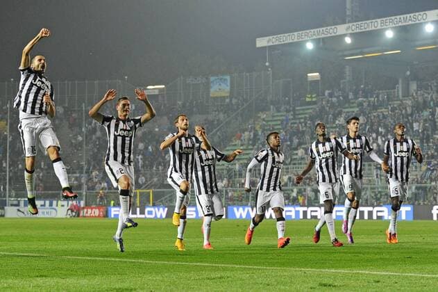 Feiernde Juventus-Spieler - Italien - Serie A, Juventus Turin. giuseppexceleste