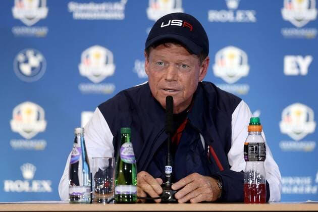 GOLF - PGA, Ryder Cup 2014 PERTHSHIRE,SCOTLAND,27.SEP.14 - GOLF - PGA Golf Herren Tour, Ryder Cup, Auchterarder Golf Club, press conference. Image shows team captain Tom Watson (USA). 