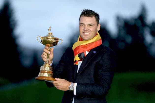 GOLF - PGA, Ryder Cup 2014 PERTHSHIRE,SCOTLAND,28.SEP.14 - GOLF - PGA Golf Herren Tour, Ryder Cup, Auchterarder Golf Club. Image shows Martin Kaymer (GER). Keywords: trophy. 