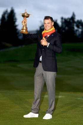 GOLF - PGA, Ryder Cup 2014 PERTHSHIRE,SCOTLAND,28.SEP.14 - GOLF - PGA Golf Herren Tour, Ryder Cup, Auchterarder Golf Club. Image shows Martin Kaymer (GER). Keywords: trophy. 