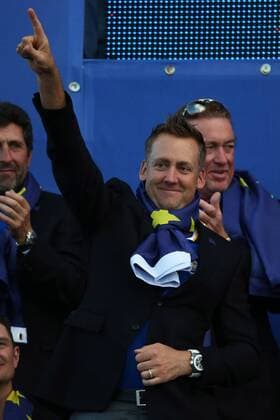 GOLF - PGA, Ryder Cup 2014 PERTHSHIRE,SCOTLAND,28.SEP.14 - GOLF - PGA Golf Herren Tour, Ryder Cup, Auchterarder Golf Club, Team Europe. Image shows the rejoicing of Ian Poulter (ENG). 