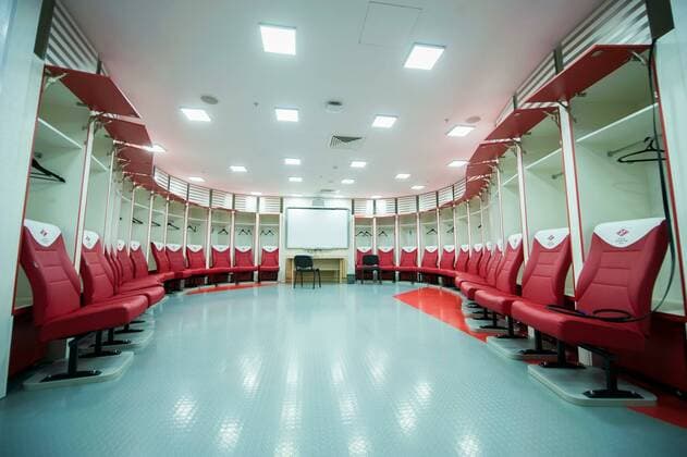 25.09.2014. Moscow. Tushino field. Locker room of owners of football club Spartak at Opening Arena stadium. DmitriyxParshin 