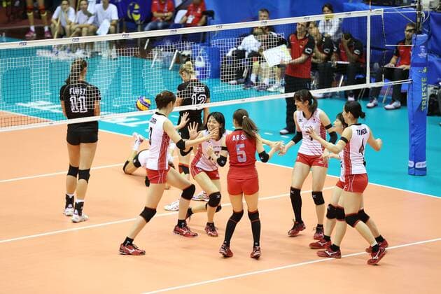 Japan team group (JPN), OCTOBER 2, 2014 - Volleyball : FIVB Volleyball Women s World Championship Second Round Pool E match between Germany 2-3 Japan at PalaTrieste in Trieste, Italy. Noxthirdxpartyxsales  ( yafa002558)