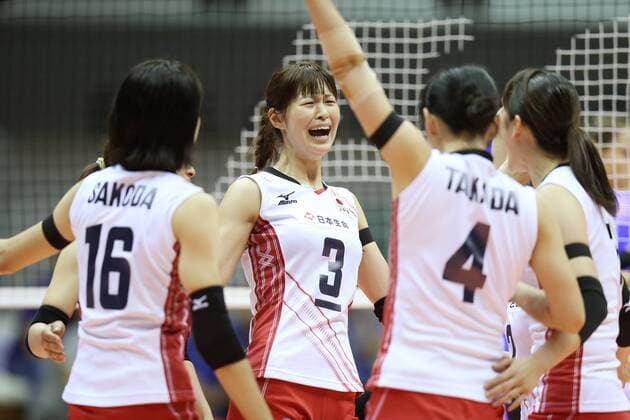 Japan team group (JPN), OCTOBER 2, 2014 - Volleyball : Saori Kimura of Japan celebrates with her teammates during the FIVB Volleyball Women s World Championship Second Round Pool E match between Germany 2-3 Japan at PalaTrieste in Trieste, Italy. Noxthirdxpartyxsales  ( yafa002574)