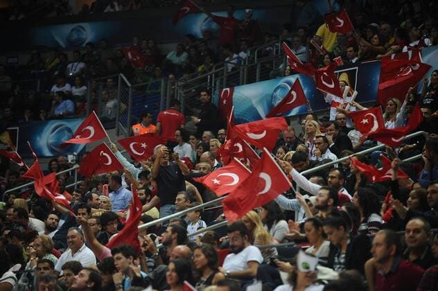 2014 FIBA Women s World Championships quarterfinal basketball match at Fenerbahce Ulker Sports Arena on October 3, 2014 in Istanbul. Fans of Turkey . 