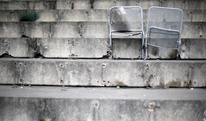 SOCCER - BL, Rapid, Hanappi Stadium demolition party VIENNA,AUSTRIA,04.OCT.14 - SOCCER - tipico Bundesliga, SK Rapid Wien, Hanappi Stadium demolition party. Image shows a chair. 