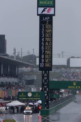 05.10.2014 - Race, The cars in the pit lane Japanese Grand Prix, Suzuka 2 - 5 October 2014 