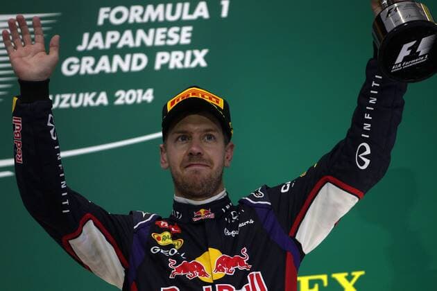05.10.2014 - Race, 3rd position Sebastian Vettel (GER) Red Bull Racing RB10 Japanese Grand Prix, Suzuka 2 - 5 October 2014 