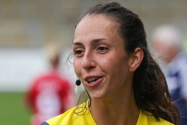 Marija Kurtes (Schiedsrichterin), Freude, freundlich, fröhlich, strahlend, optimistisch, Fussball, Allianz Frauen-Bundesliga, TSG 1899 Hoffenheim - SC Sand, xozx