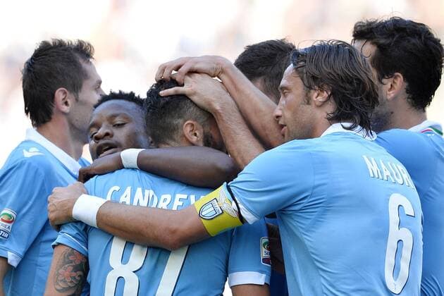 Antonio Candreva Lazio. Goal celebration. Roma 5-10-2014 Stadio Olimpico. Football Calcio 2014 2015 Serie A. Lazio Rom vs Sassuolo Calcio AntoniettaxBaldassarre