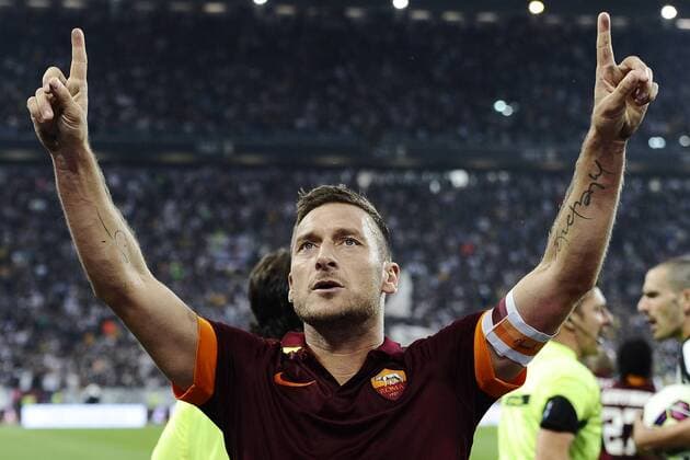 Db Torino 05 10 2014 - campionato di calcio serie A Juventus-Roma foto Daniele Buffa Image Sport nella foto: esultanza gol Francesco Totti 