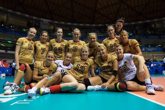 05.10.2014, Pala Trieste, Triest Volleyball, FIVB Volleyball Women s World Championship 2014, 2. Runde, Deutschland (GER) vs. Aserbaidschan (AZE) Team Deutschland nach dem Spiel Sieg