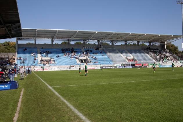 Chemnitz, 04.10.2014, Stadion Gellerstraße, Fußball, 3.Liga, 13.Spieltag , Chemnitzer FC Neue Nord - Tribüne im Chemnitzer Stadion. ,