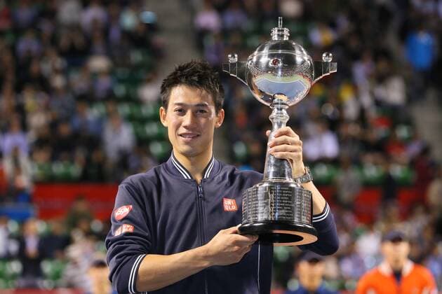 Kei Nishikori (JPN), OCTOBER 5, 2014 - Tennis : Rakuten Japan Open Tennis Championships 2014, Victory ceremony at Ariake Coliseum, Tokyo, Japan. NOxTHIRDxPARTYxSALES.  ( 20537230)