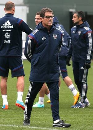 MOSCOW REGION, RUSSIA. OCTOBER 7, 2014. Russia s head coach Fabio Capello at a training session of the Russian national football team ahead of the UEFA Euro 2016 qualifying matches, at Arena Khimki Stadium.  premiumd RE1512E0