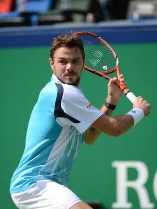 Stanislas Wawrinka of Switzerland prepares in the second round of the men s singles during the 2014 Shanghai Rolex Masters tennis tournament in Shanghai, China, 8 October 2014.  20141008_44285