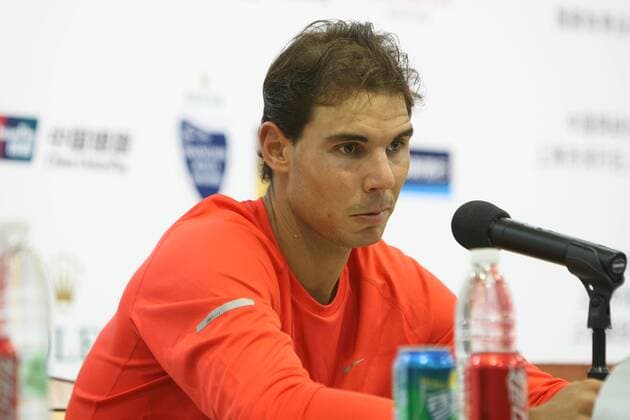 Rafael Nadal of Spain speaks at a press conference in the second round of the men s singles during the 2014 Shanghai Rolex Masters tennis tournament in Shanghai, China, 8 October 2014  20141008_11116
