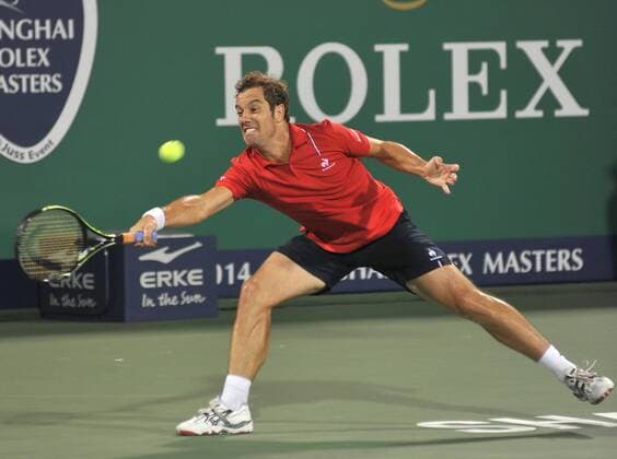 Richard Gasquet of France returns a shot in the second round of the men s singles during the 2014 Shanghai Rolex Masters tennis tournament in Shanghai, China, 8 October 2014  20141008_64834