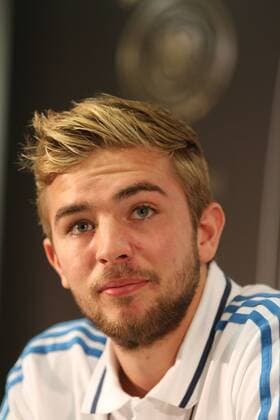 09.10.2014 Frankfurt, Commerzbankarena DFB, Herren-Nationalmannschaft Pressekonferenz Einzelbild, Portrait Weltmeister Christoph Kramer (Nationalspieler) gut gelaunt