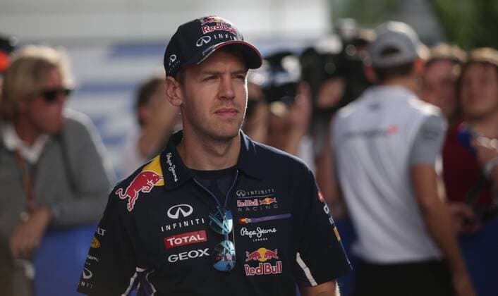 SOCHI, RUSSIA. OCTOBER 9, 2014. Red Bull Formula One Team driver Sebastian Vettel seen ahead of the 2014 Russian F1 Grand Prix in Sochi. StanislavKrasilnikov TASS  RE151662