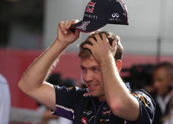 SOCHI, RUSSIA. OCTOBER 9, 2014. Red Bull Formula One Team driver Sebastian Vettel seen ahead of the 2014 Russian F1 Grand Prix in Sochi. StanislavKrasilnikov TASS  RE151664
