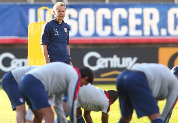 October 09: Jürgen Klinsmann coach of the USA MNT at a practice session before an international friendly match against Ecuador at Rentschler Field, in East Hartford, CT. SOCCER: OCT 09 International Friendly - Ecuador v USA Icon255140100926 EDITORIAL USE ONLY
