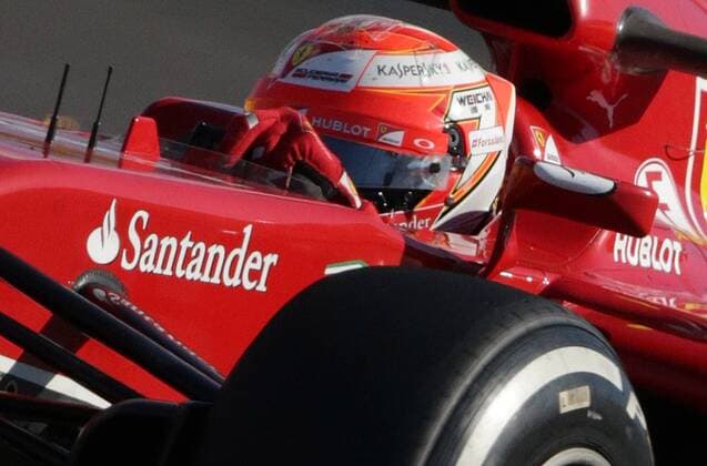 SOCHI, RUSSIA. OCTOBER 10, 2014. Finnish racing driver Kimi Raikkonen of the Scuderia Ferrari F1 team participates in the first free practice session of the 2014 Formula One Russian Grand Prix at the Sochi Autodrom racing circuit.  RE151826
