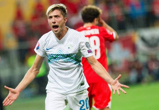 09.10.2014, Stadion Ljudski vrt, Maribor, SLO, UEFA Euro Qualifikation, Slowenien vs Schweiz, Gruppe E, im Bild Kevin Kampl of Slovenia reacts during the UEFA EURO 2016 Qualifier group E match between Slovenia and Switzerland at the Stadion Ljudski vrt in Maribor, Slovenia on 2014 10 09. ,  EP_SP_PON E  