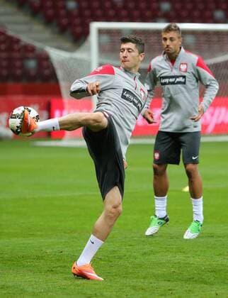 10.10.2014, Warszawa, UEFA EURO qualifier, training, football, Robert Lewandowski (POLAND),  10102014toja324