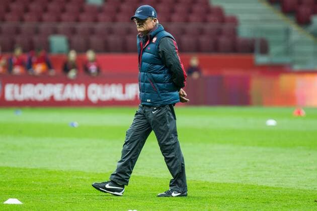 10.10.2014 WARSZAWA, UEFA EURO qualifier, training, Poland: COACH ADAM NAWALKA ---  20141010CSKP4214