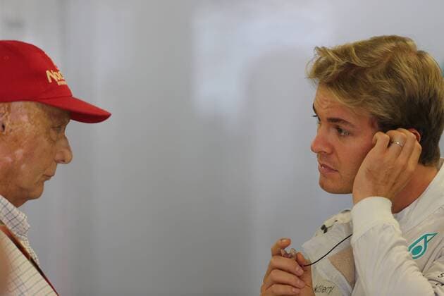 11.10.2014- free practice 3, Nico Rosberg (GER) Mercedes AMG F1 W05 and Niki Lauda (AUT) Mercedes Non-Executive Chairman Russian Grand Prix, Sochi 09 - 12 October 2014 