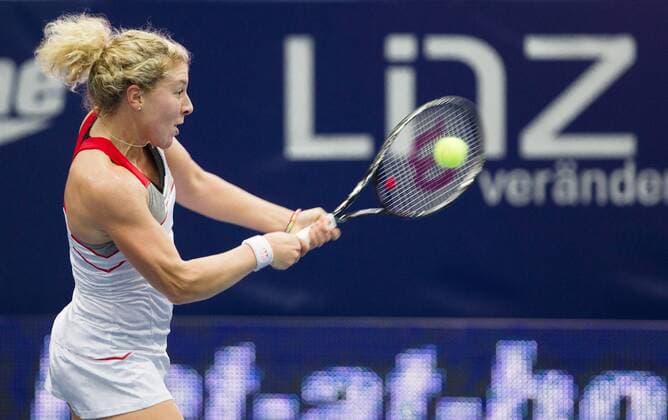 TENNIS - WTA, Generali Ladies Linz LINZ,AUSTRIA,11.OCT.14 - TENNIS - WTA Tennis Damen Tour, Generali Ladies Linz. Image shows Anna-Lena Friedsam (GER). 