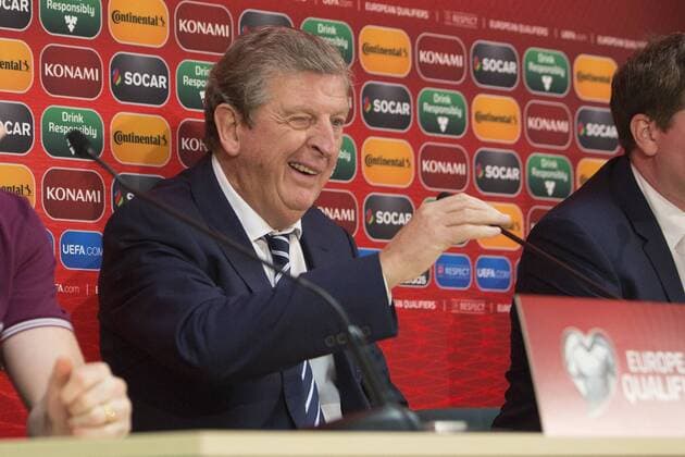 Roy Hodgson, England manager gives a wink during his press conference - England Press Conference - UEFA Euro Qualifier - A. Le Coq Arena - Tallinn - 11 10 2014 EDITORIAL USE ONLY. No use with unauthorised audio, video, data, fixture lists, club league logos or live services. Online in-match use limited to 120 images, no video emulation. No use in betting, games or single club league player publications.