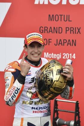 Lg Motegi, Japan, 12 10 2014 - Moto GP: Marc Marquez erreicht Platz 2 und ist damit Weltmeister 