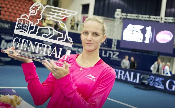 TENNIS - WTA, Generali Ladies Linz LINZ,AUSTRIA,12.OCT.14 - TENNIS - WTA Tennis Damen Tour, Generali Ladies Linz, final, award ceremony. Image shows Karolina Pliskova (CZE). c 