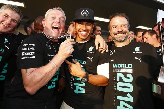 Motorsports: FIA Formula One World Championship 2014, Grand Prix of Russia, 44 Lewis Hamilton (GBR, Mercedes AMG Petronas F1 Team), Mercedes GP becomes 2014 World Constructors Champions xHOCHxZWEIx