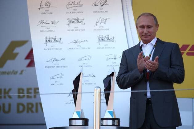 12.10.2014- Podium, Vladimir Putin (RUS) President od Russian Federation Russian Grand Prix, Sochi 09 - 12 October 2014 