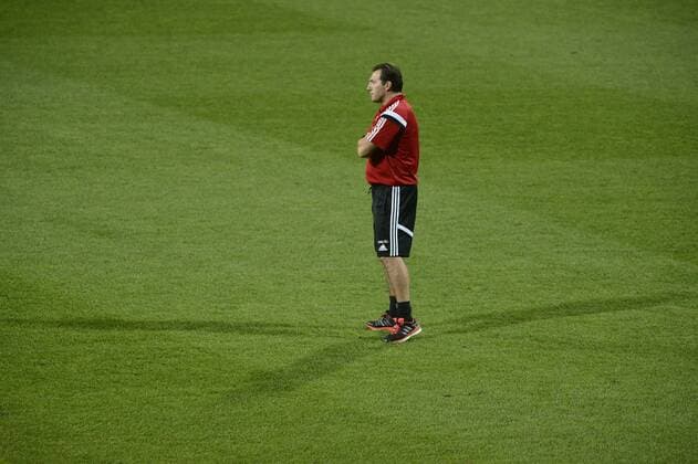 - SARAJEVO, BOSNIA AND HERZEGOVINA: Belgium s head coach Marc Wilmots pictured during a training session of Belgian national soccer team Red Devils in the Bilino Polje stadium in Sarajevo, Sunday 12 October 2014.. DIRKxWAEM  premiumd 04480984
