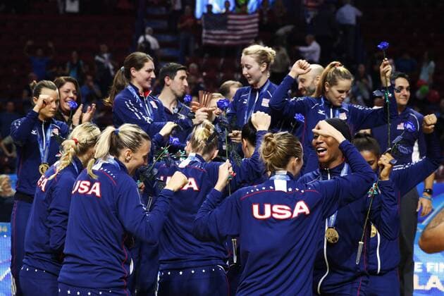 USA United States celebrate the victory World Champions Milano 12-10-2014 Forum Assago Mondiali Volley Women s World Championship 2014 insidefoto