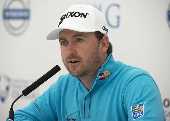 14.10.2014. The London Golf Club, Ash, England. The Volvo World Match Play Golf Championship. Defending champion Graeme McDowell (NIR) at the morning press conference. xStephenxBartholomewx  ActionPlus20234032